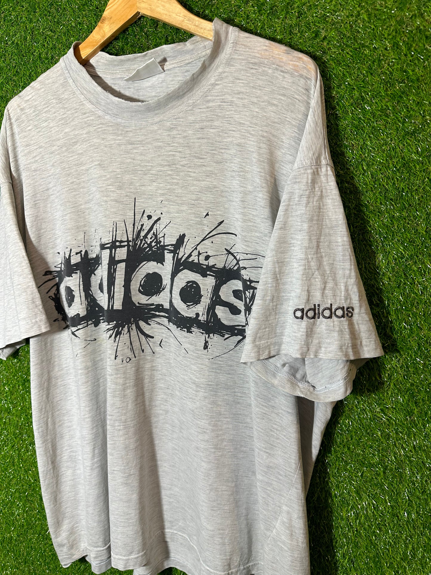 Vintage Sz XL Adidas Grey Tee