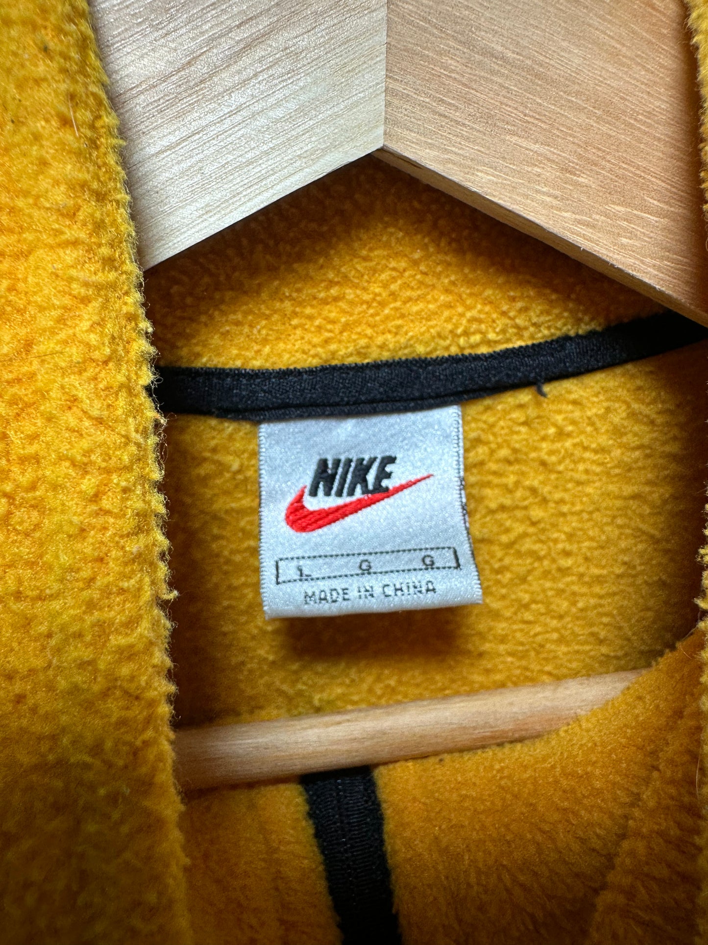 Vintage Sz L Nike Yellow 1/4 Zip Fleece