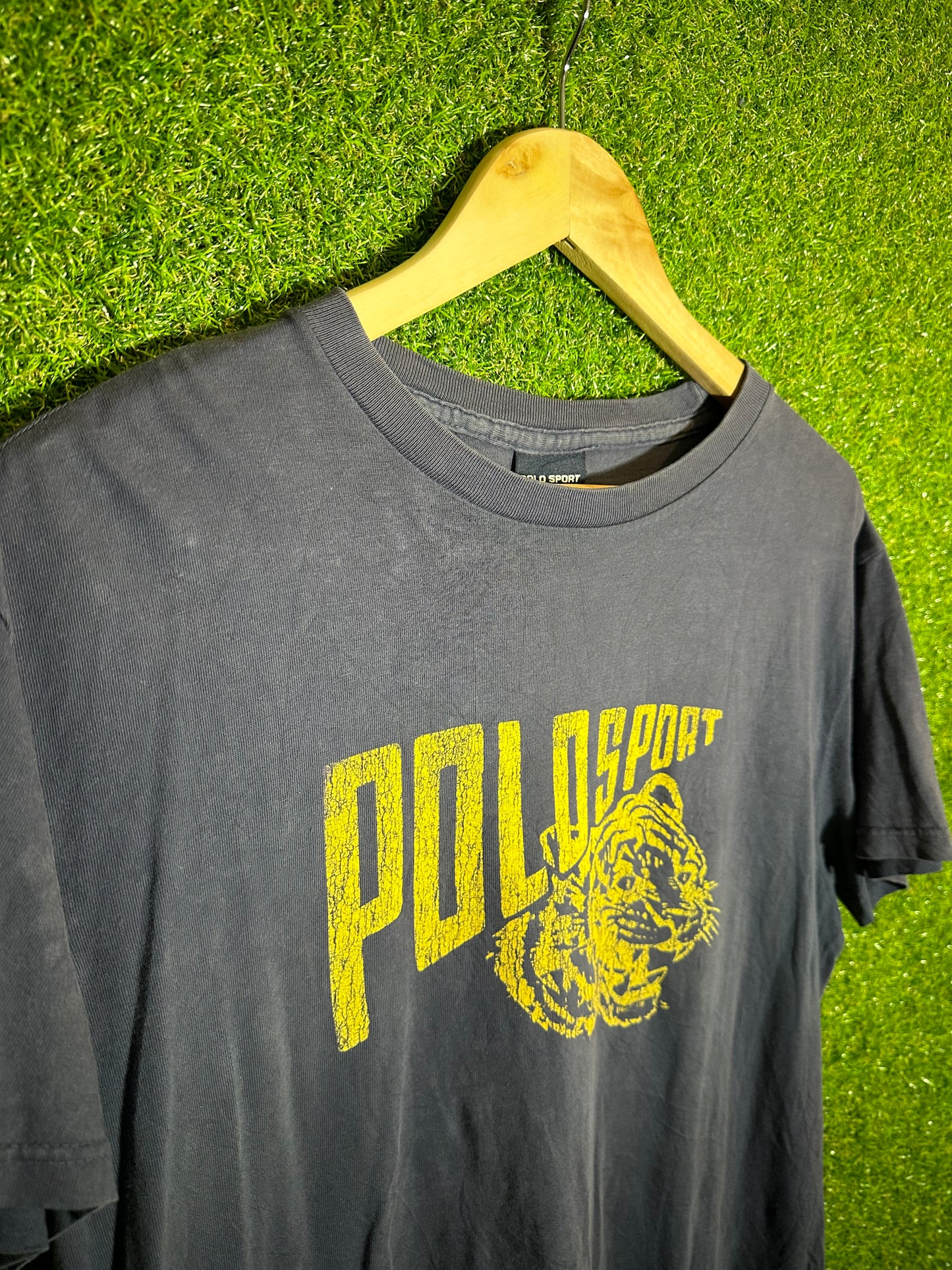 Vintage Sz S Ralph Lauren Polo Sport Tiger Navy Tee