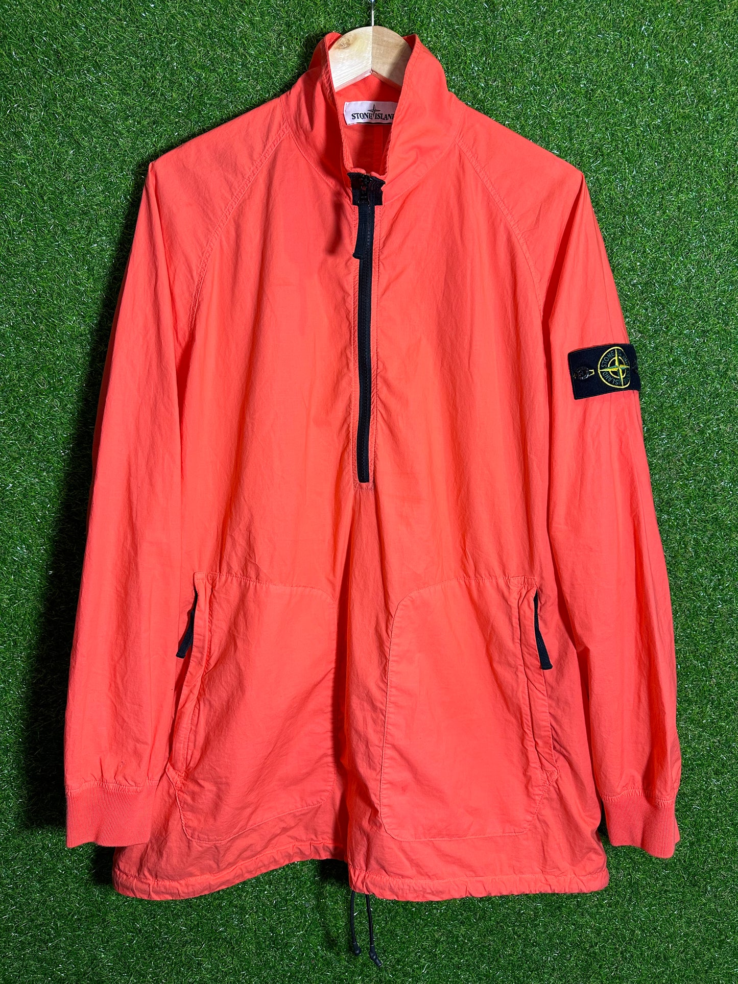 Sz L Stone Island Half Zip Orange Windbreaker