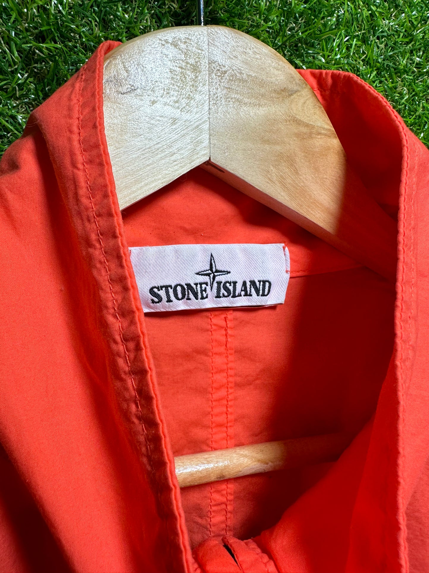 Sz L Stone Island Half Zip Orange Windbreaker