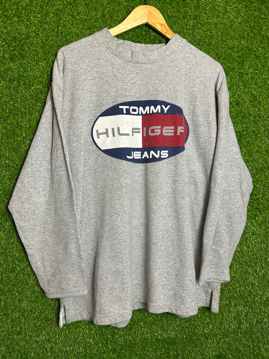 Vintage Sz M Tommy Jeans Grey Crewneck