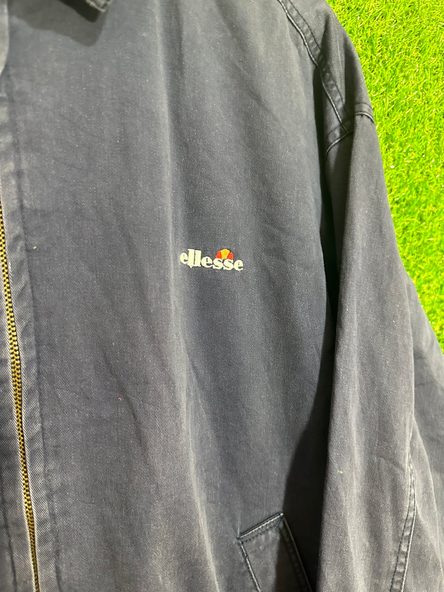 Vintage Sz L Ellesse Navy Harrington Jacket