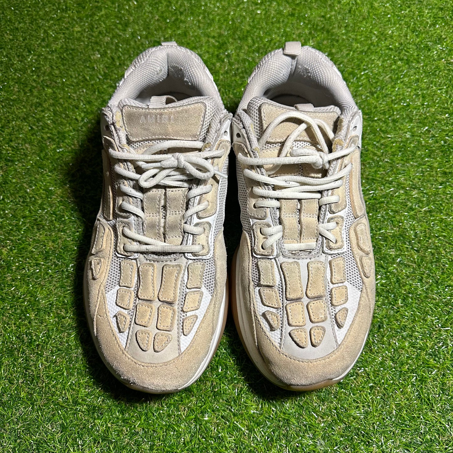 US11 Amiri Bone Runner Cream Sneakers