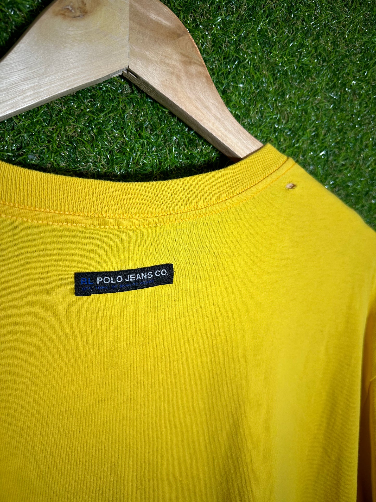 Vintage Sz XL Ralph Lauren Polo Jeans Co Yellow Tee