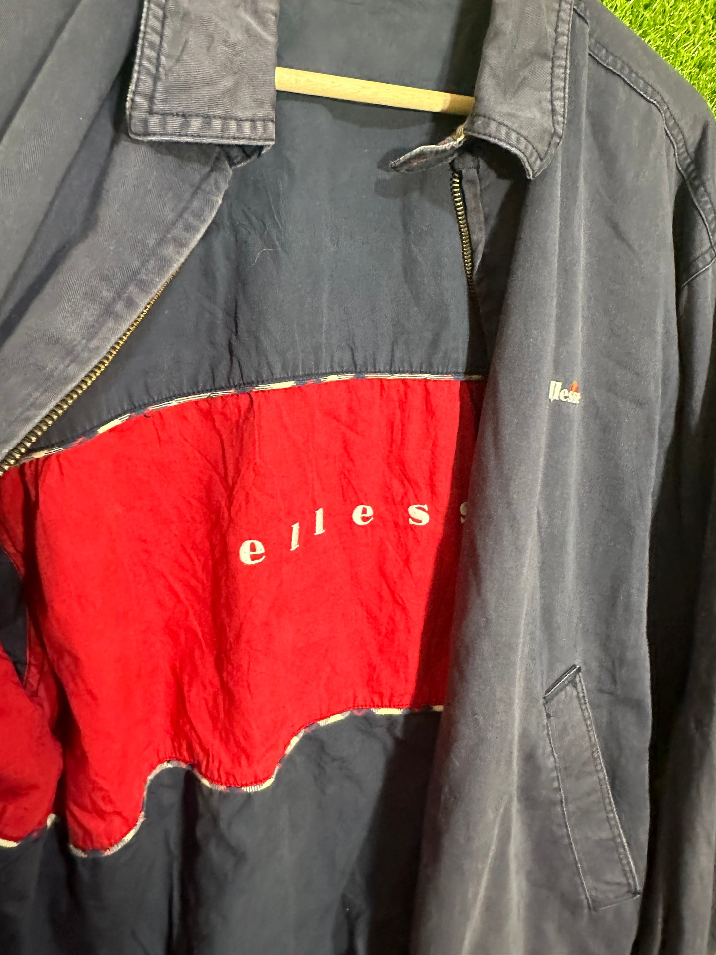 Vintage Sz L Ellesse Navy Harrington Jacket