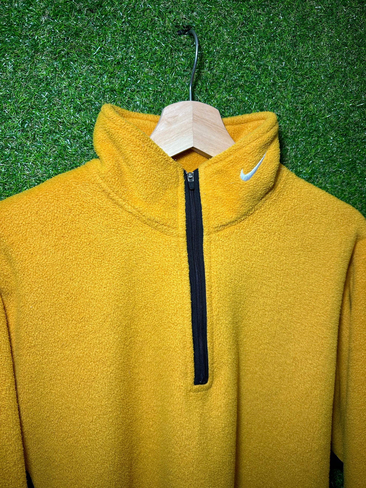 Vintage Sz L Nike Yellow 1/4 Zip Fleece