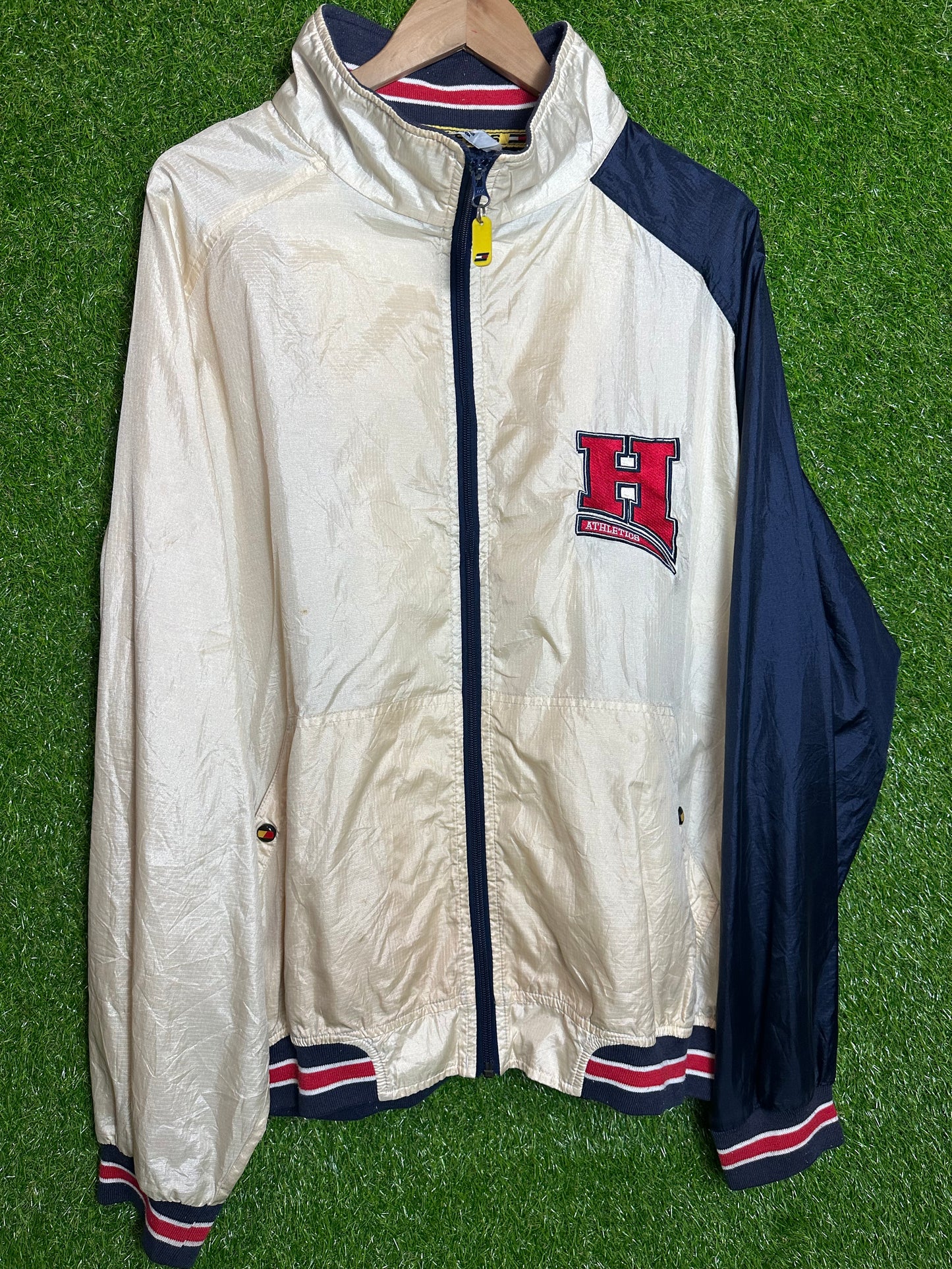 Vintage Sz XL Tommy Hilfiger Athletics White Jacket