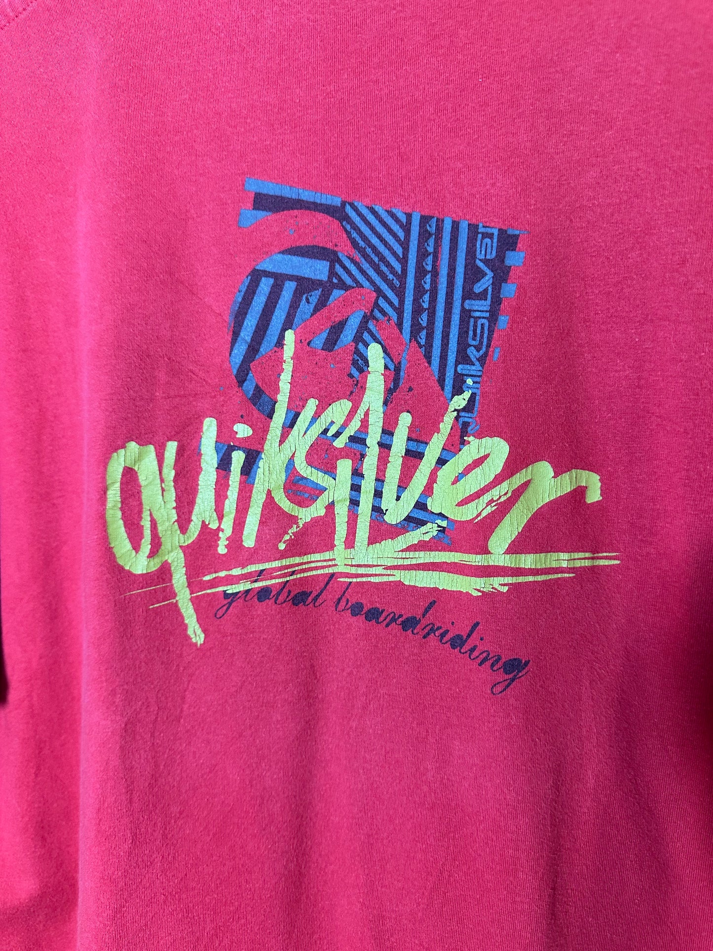 Vintage Sz L Quiksilver Red Tee