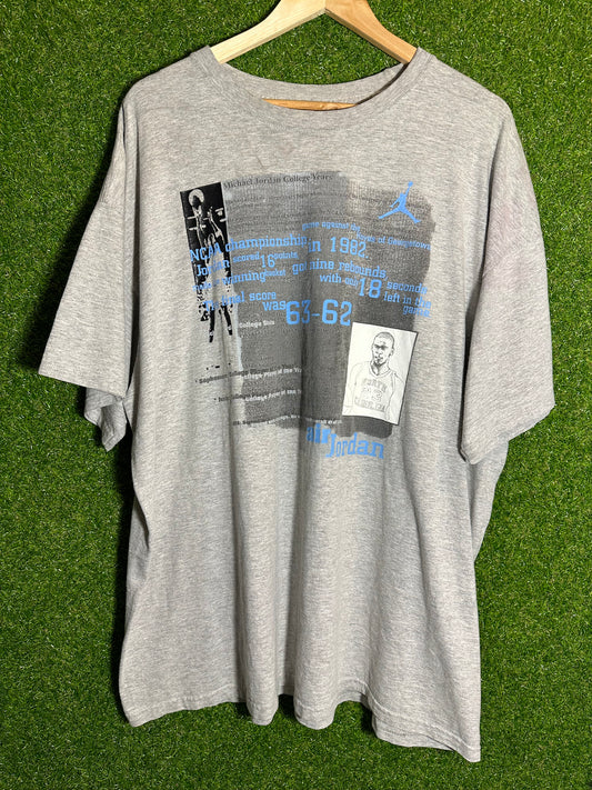 Vintage Sz XXL Air Jordan UNC Grey Tee