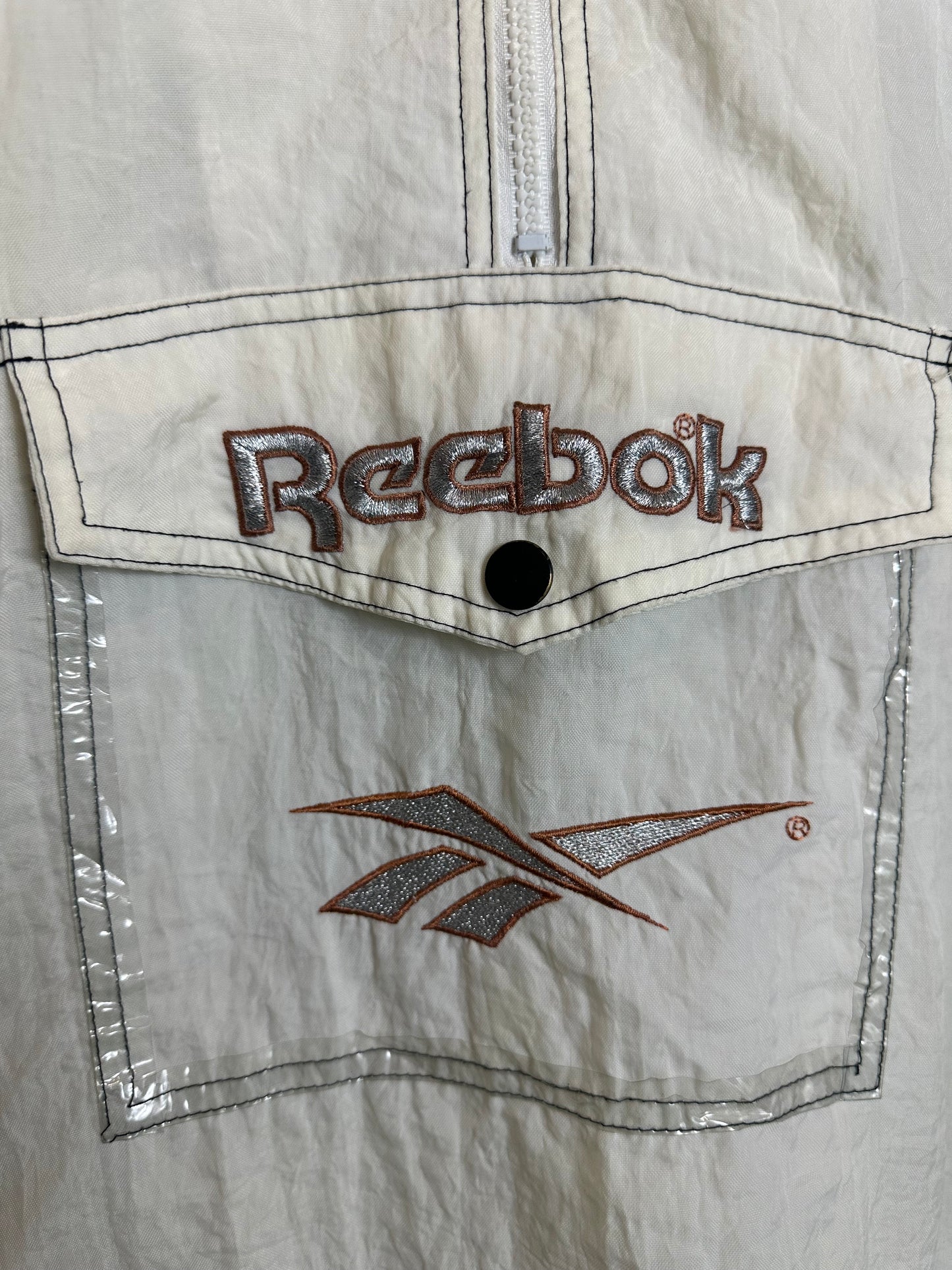 Vintage Sz M Reebok White Anorak Jacket