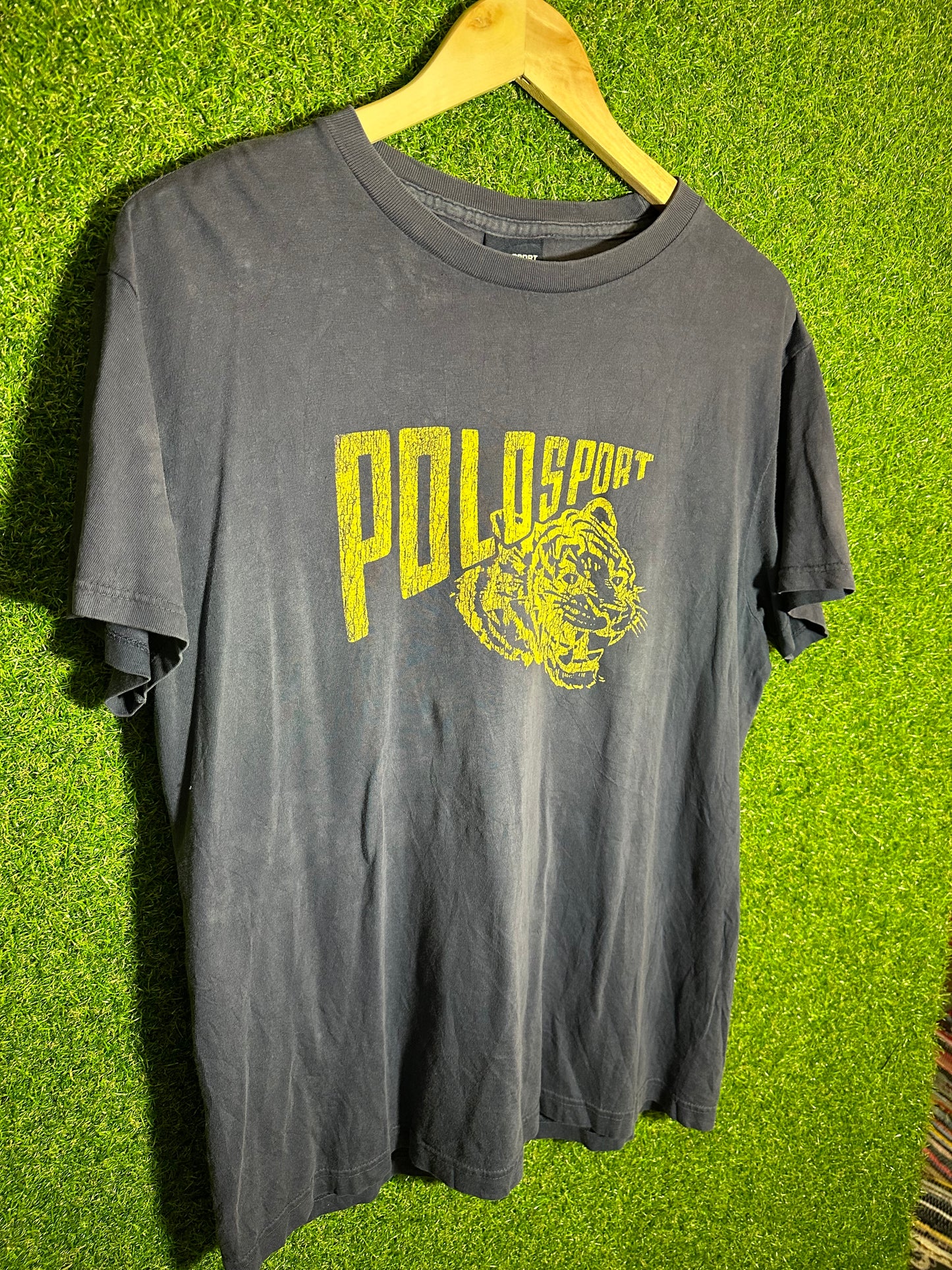 Vintage Sz S Ralph Lauren Polo Sport Tiger Navy Tee