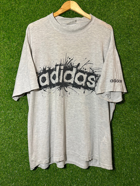 Vintage Sz XL Adidas Grey Tee