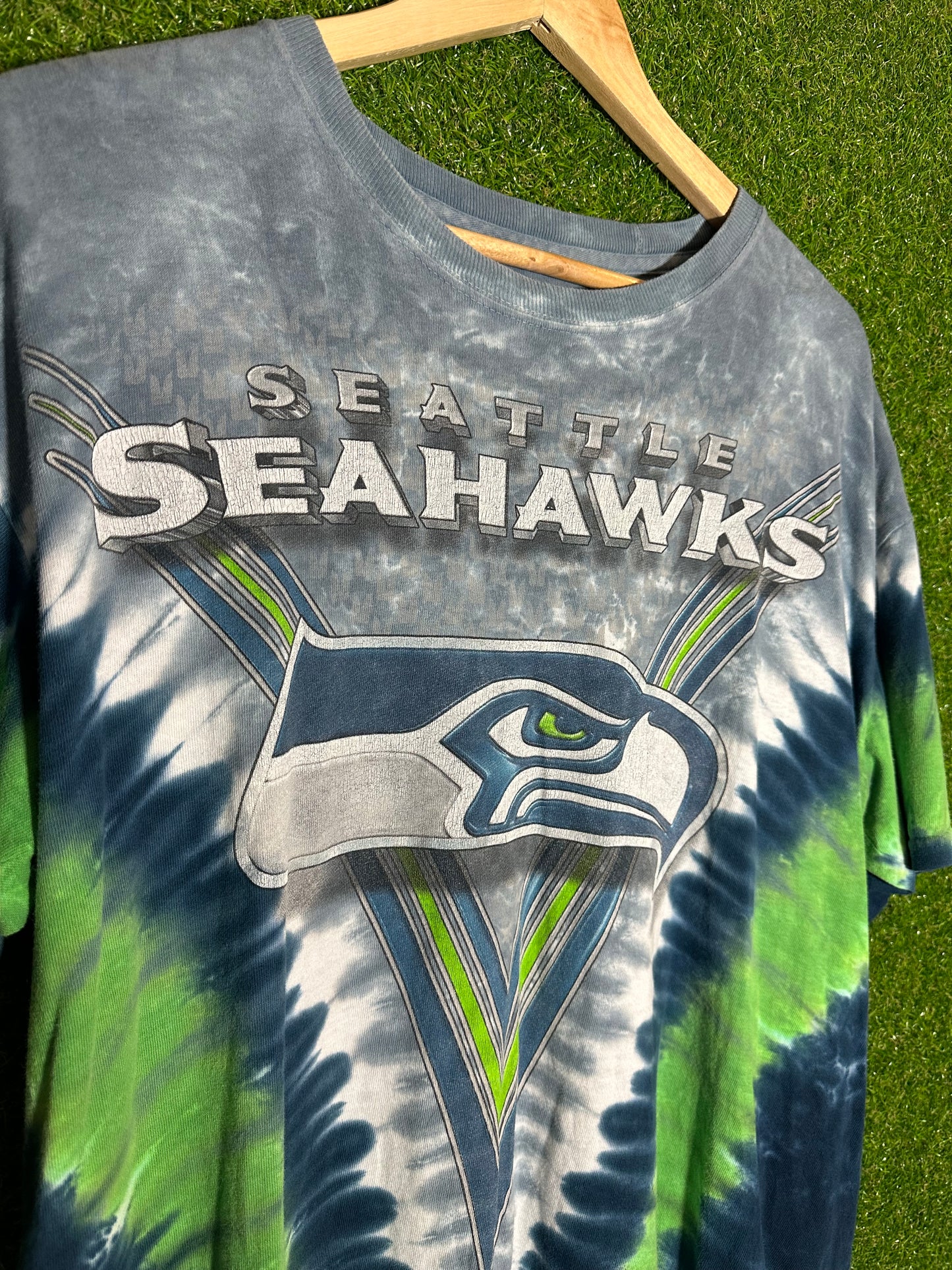 Vintage Sz L Seattle Seahawks Tie-Dye Tee