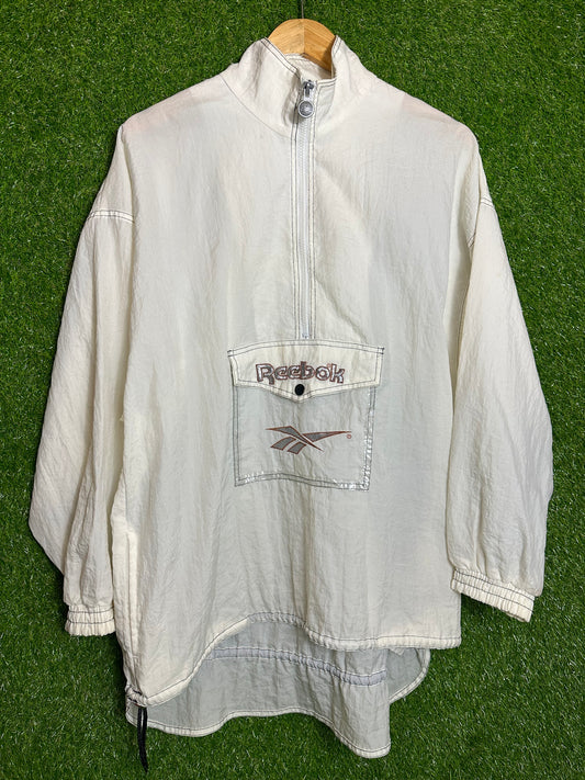 Vintage Sz M Reebok White Anorak Jacket