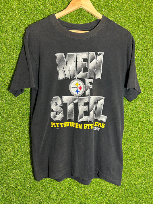 Vintage Sz L Pittsburgh Steelers ‘Men of Steel’ Tee