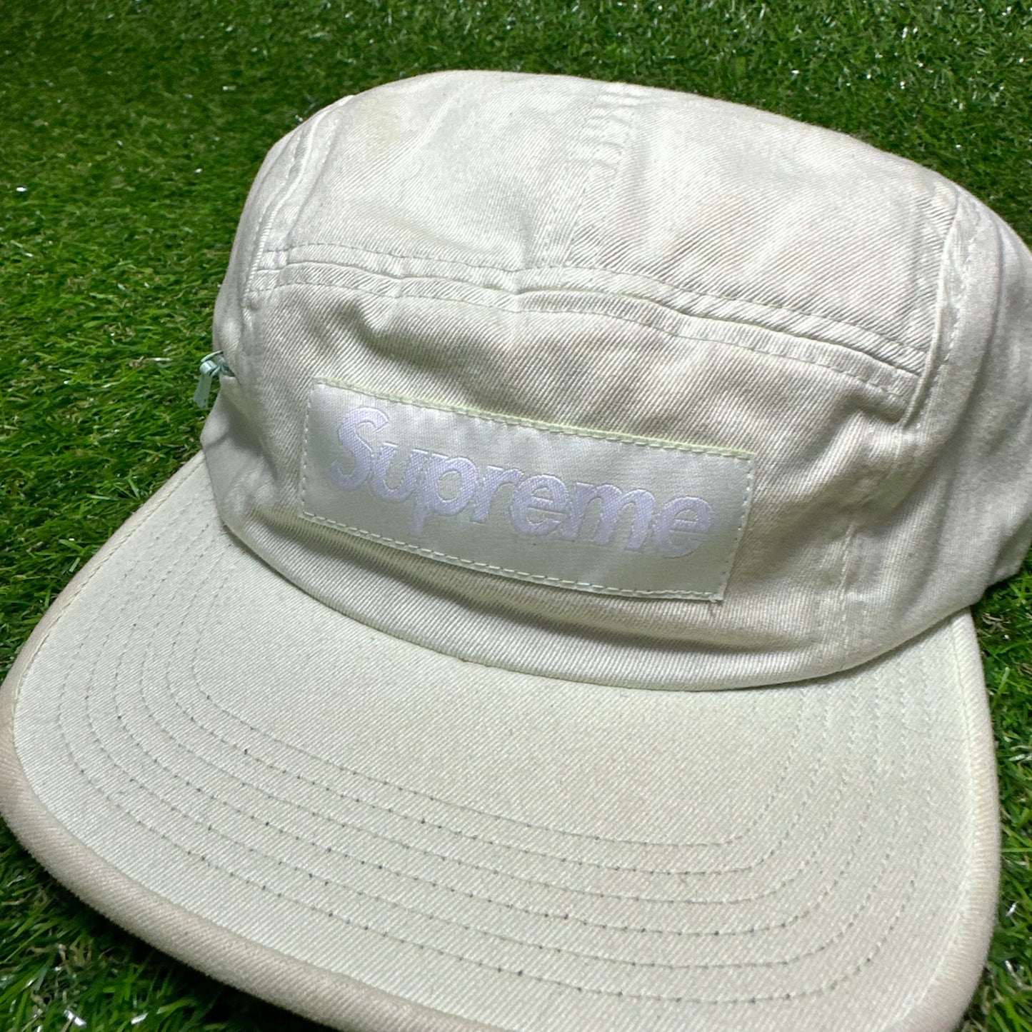 Supreme New York Side Zip "Pale Lime" Camp Cap