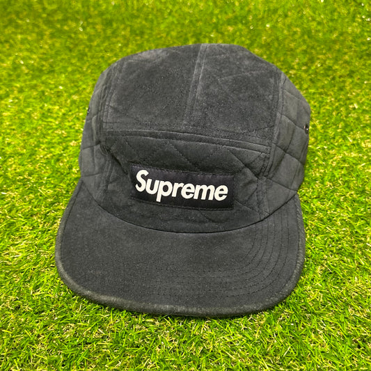 Supreme Quilted Navy Camp Cap