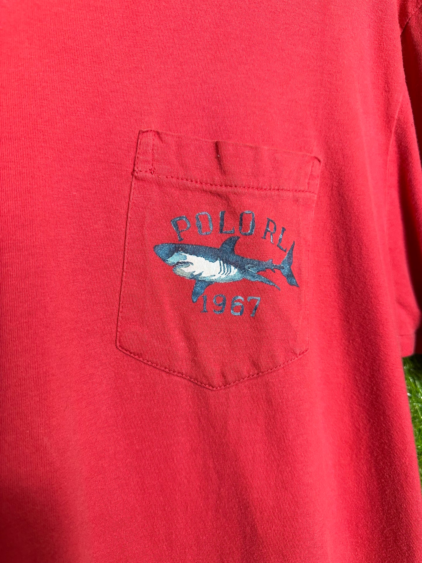 Vintage Sz M Ralph Lauren Polo Sport Red Shark Tee