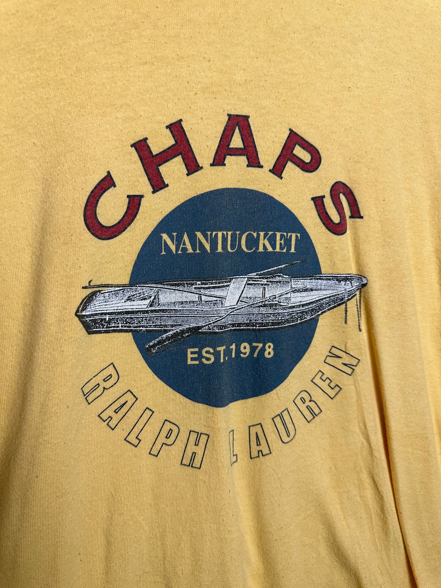 Vintage Sz M Ralph Lauren Chaps 'Nantucket' Yellow Tee