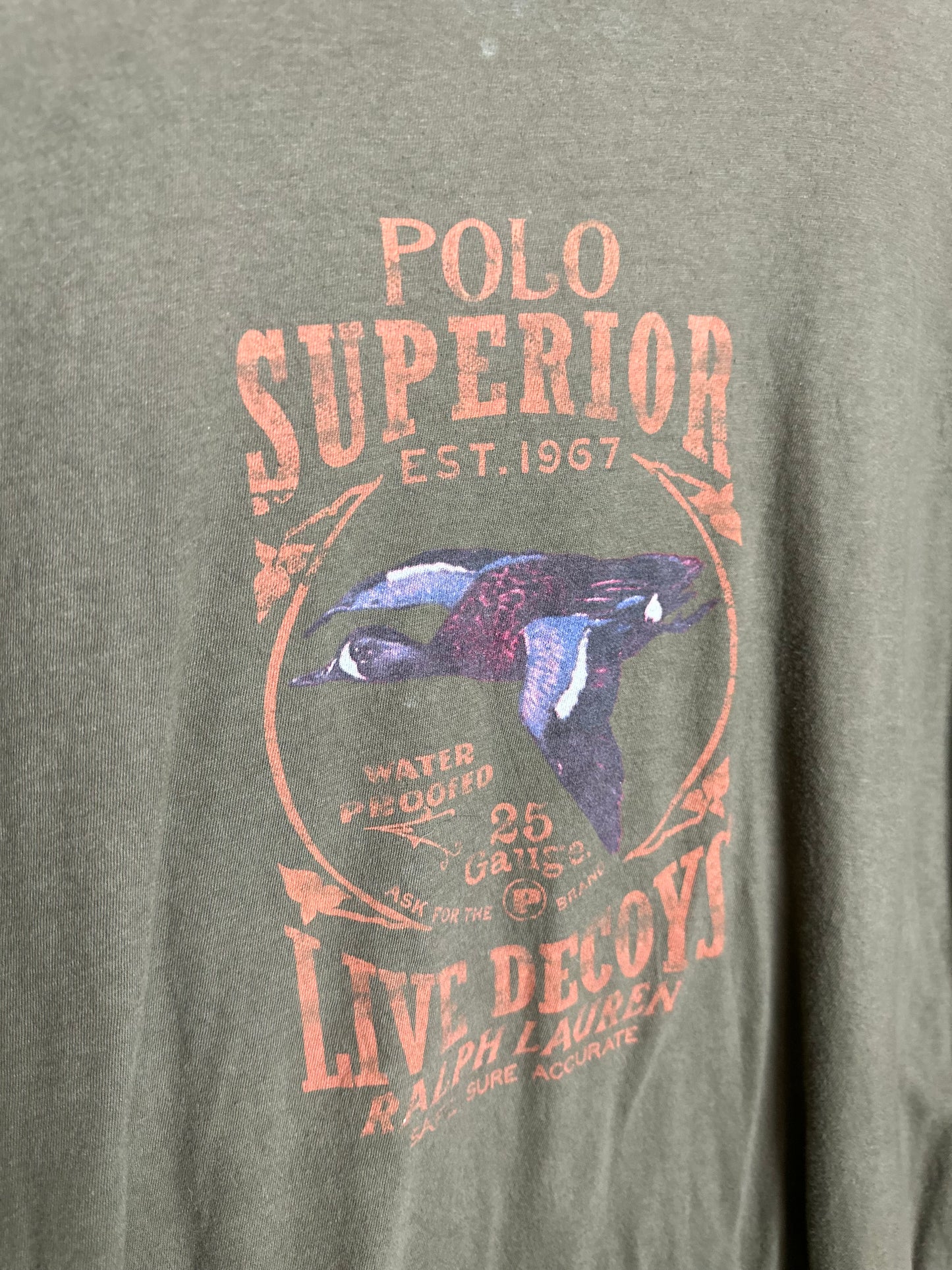 Vintage Sz L Ralph Lauren 'Polo Superior' Brown Tee