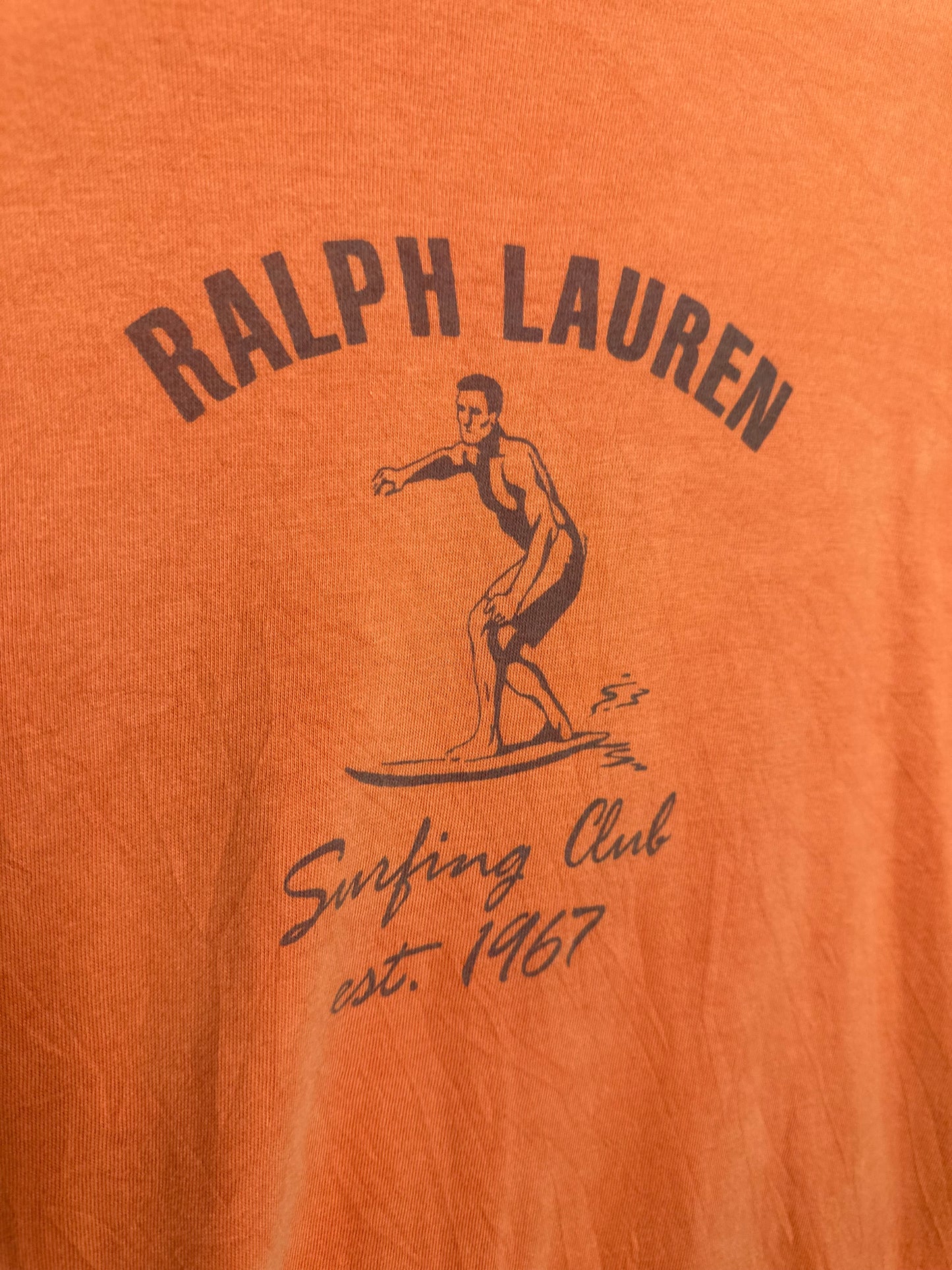 Vintage Sz M Ralph Lauren 'Surfing Club' Orange Tee