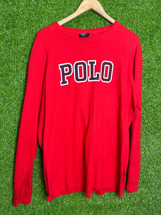 Vintage Sz L Ralph Lauren Polo Spellout Long Sleeve