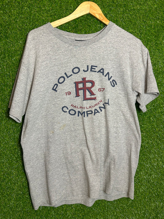 Vintage Sz M Ralph Lauren Polo Jeans Co. Grey Tee