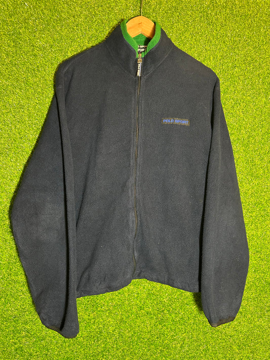 Vintage Sz L Ralph Lauren Polo Sport Navy Full-Zip Fleece