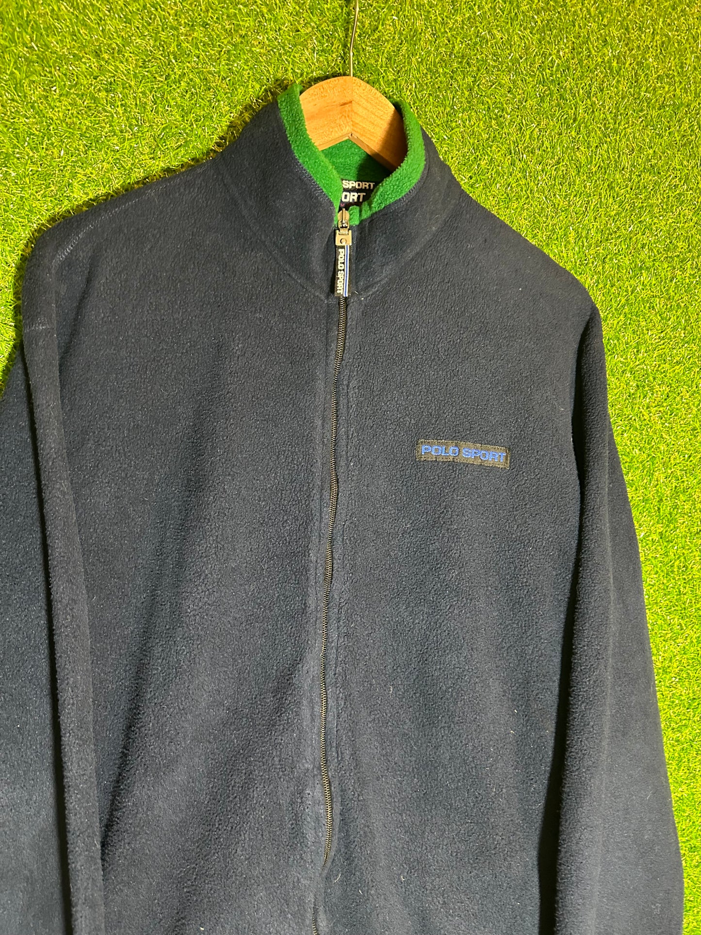 Vintage Sz L Ralph Lauren Polo Sport Navy Full-Zip Fleece