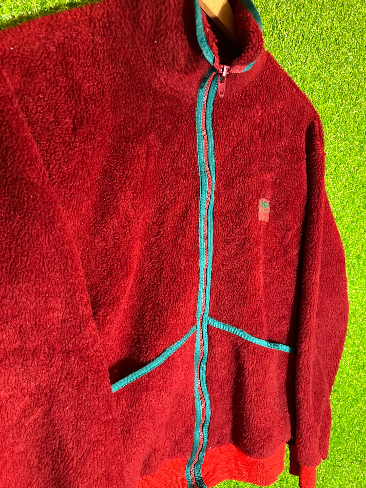 Vintage Sz S Helly Hansen Red Full-Zip Fleece