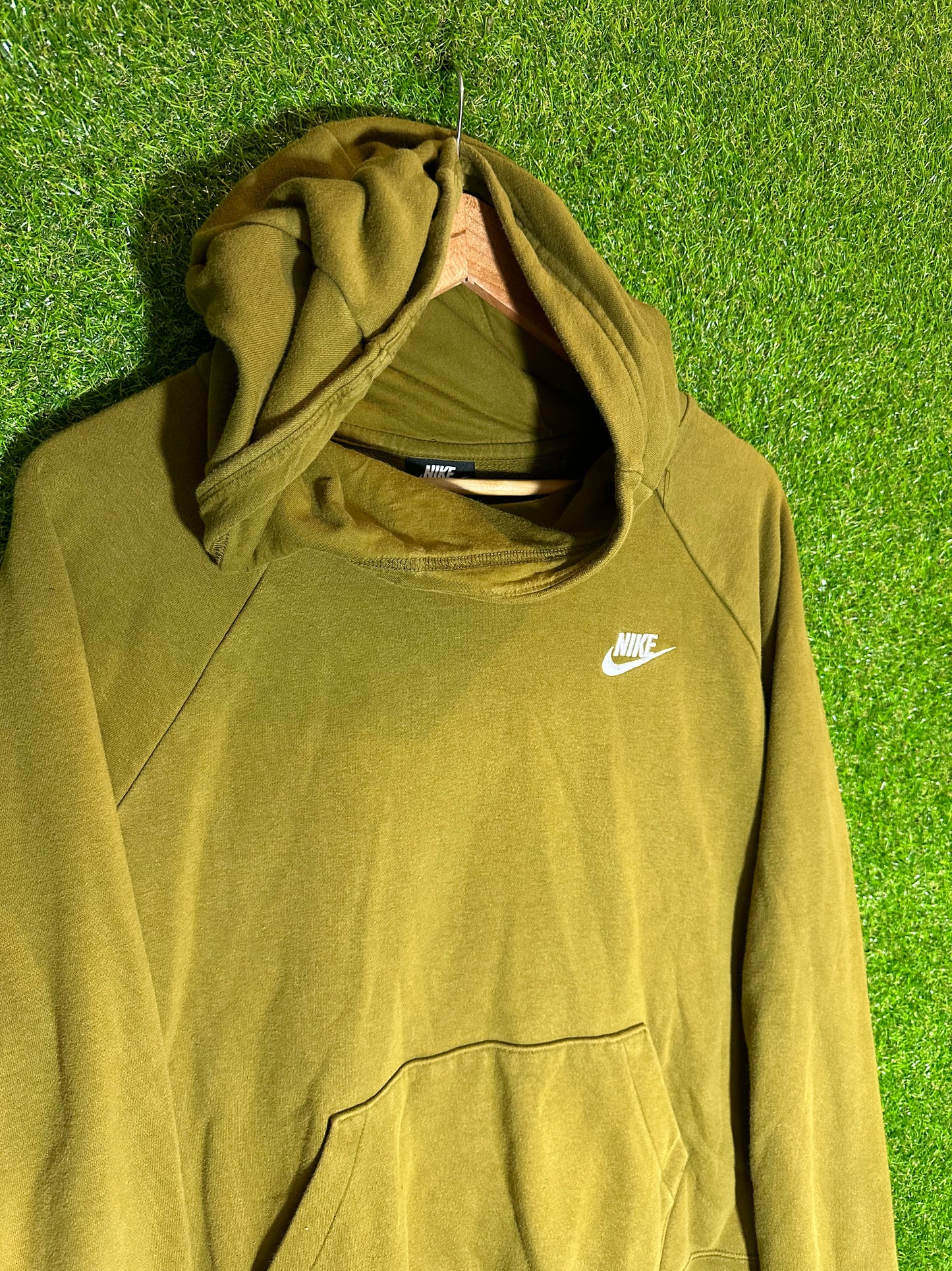 Sz L Nike Swoosh Olive Hoodie