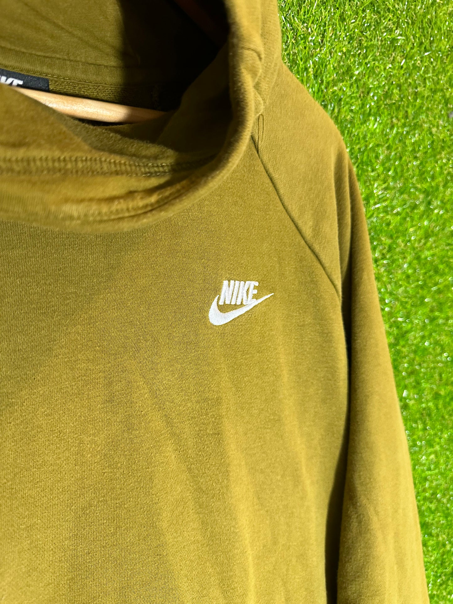 Sz L Nike Swoosh Olive Hoodie