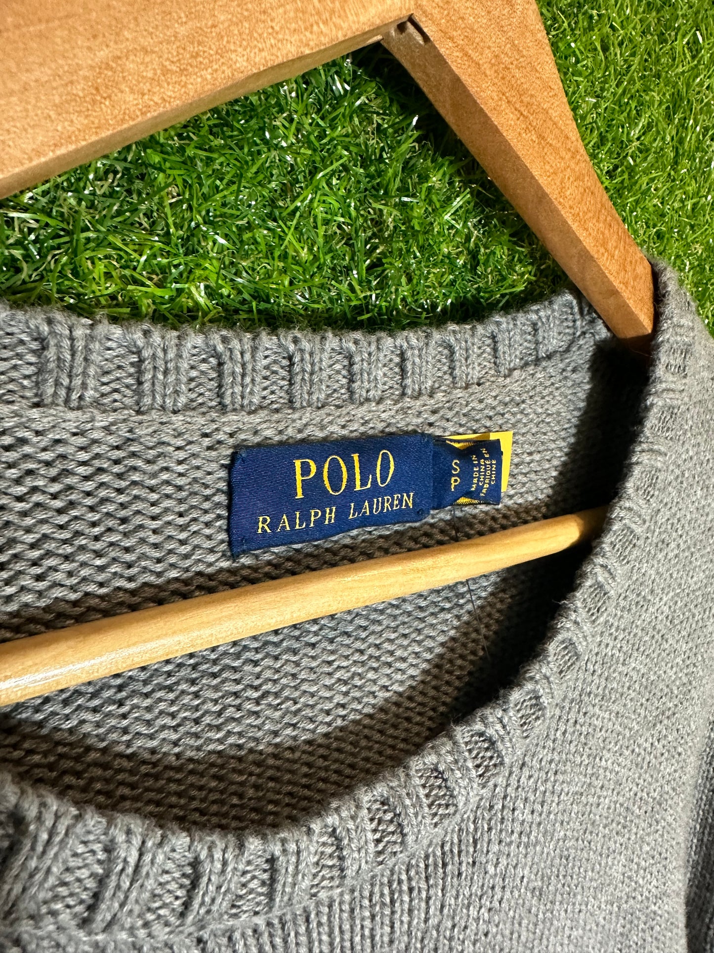 DS Sz S Ralph Lauren Tiger Grey Knit Crewneck