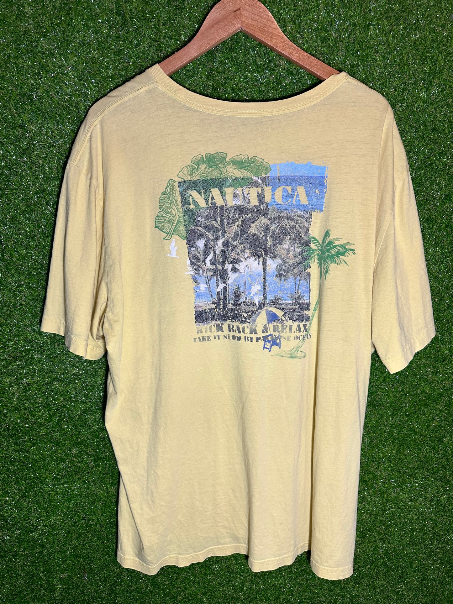 Vintage Sz XL Nautica Yellow Tee