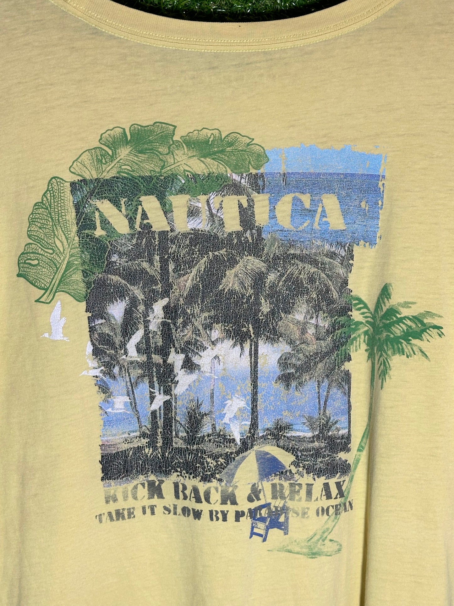 Vintage Sz XL Nautica Yellow Tee