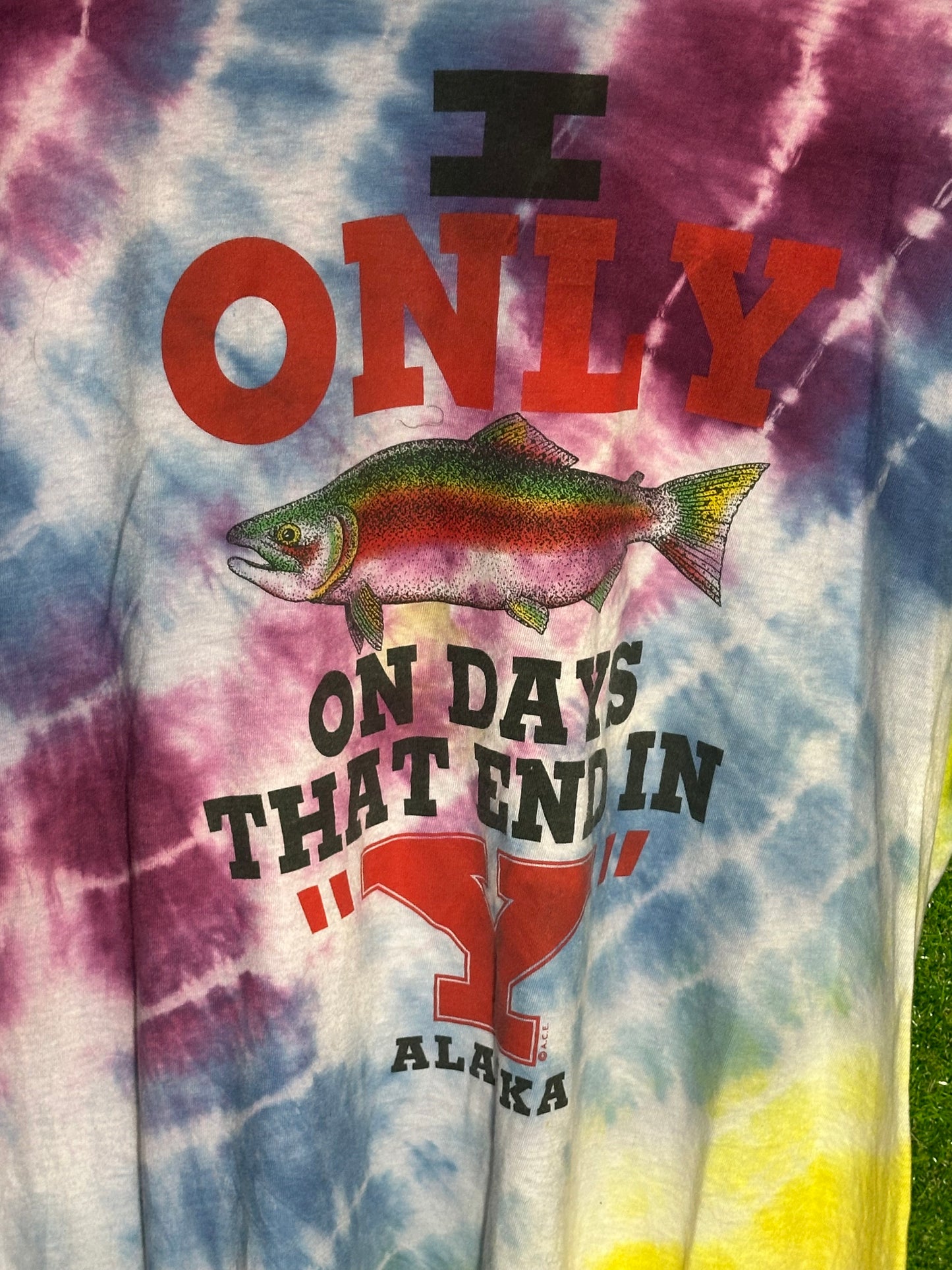 Vintage Sz XL Fishing Tie-Dyed Tee