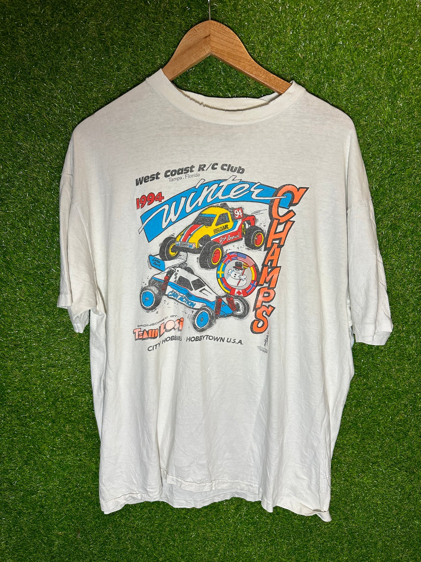 Vintage Sz L West Coast R/C Club White Tee