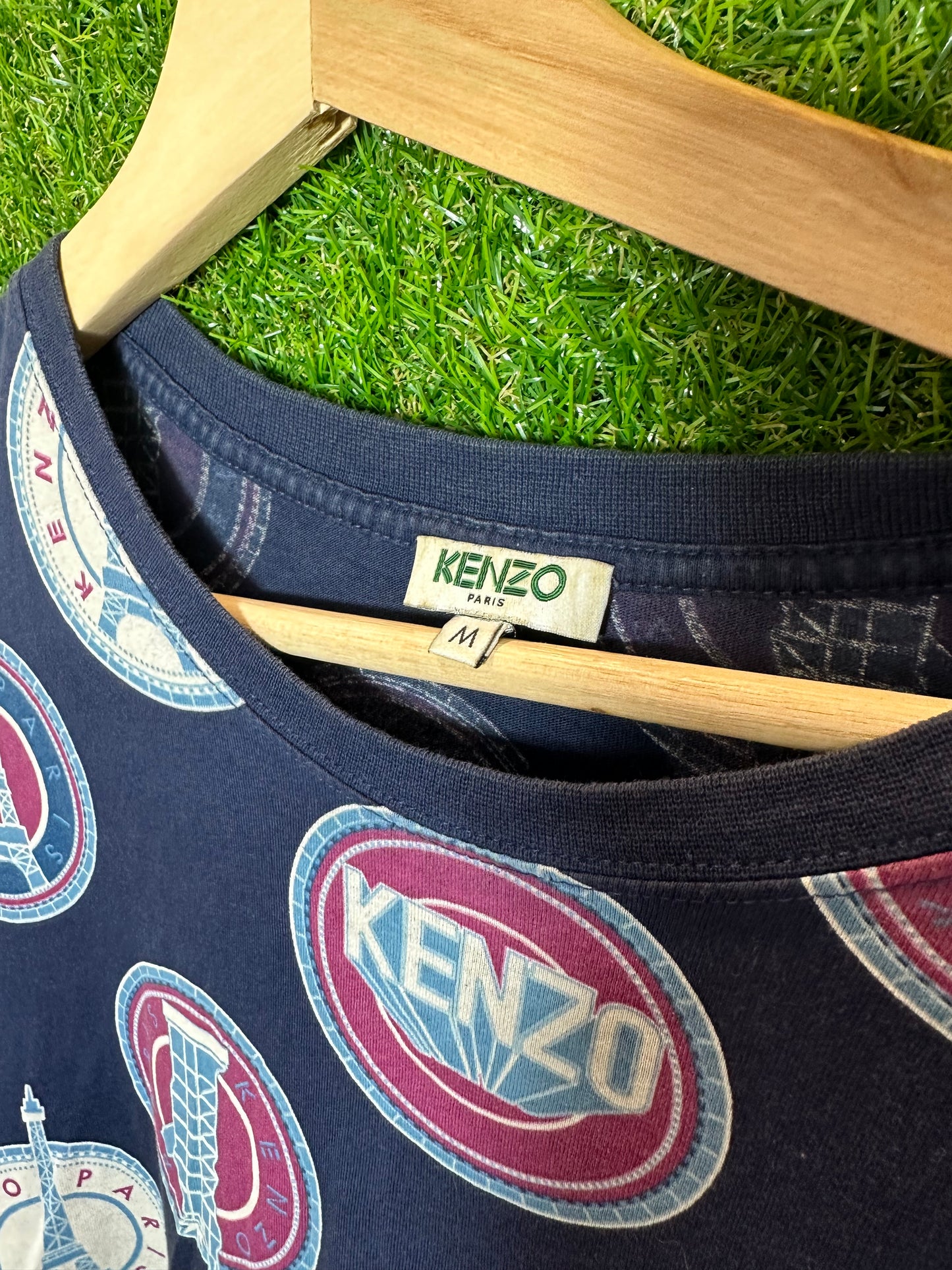 Vintage Sz M Kenzo Multi-Badge Tee