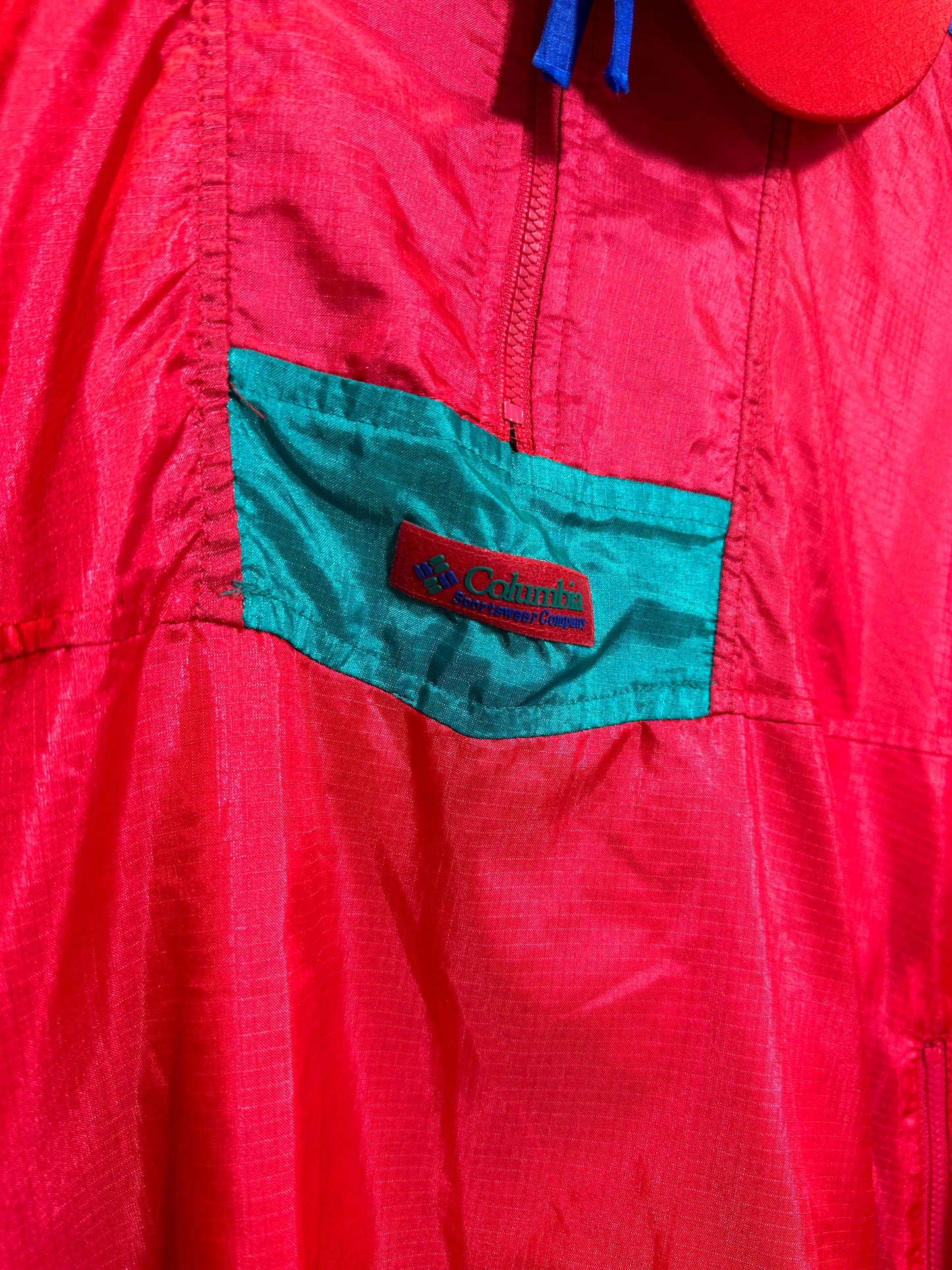 Vintage Sz M Colombia Red Anorak Jacket and Cap