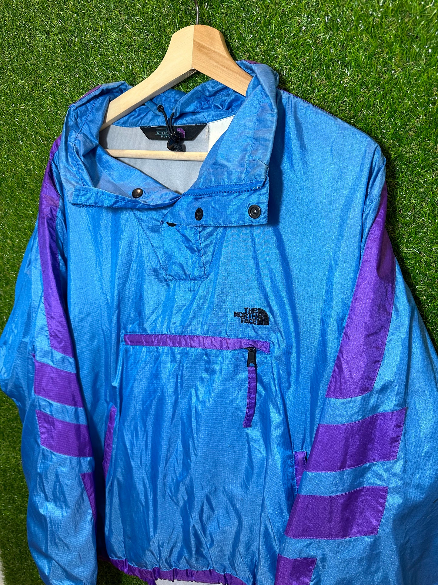 Vintage Sz L The North Face Blue/Purple Anorak Jacket